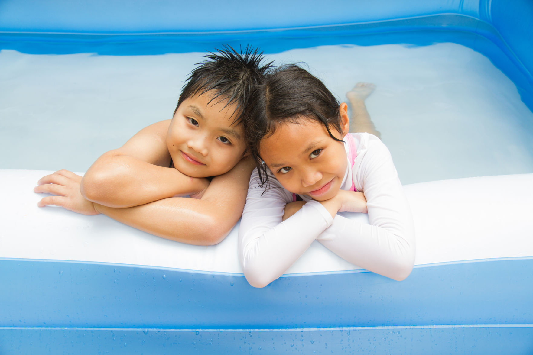 Kids and Inflatable pool